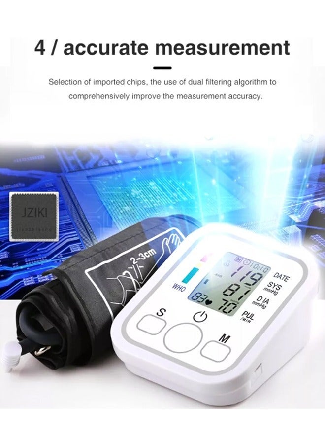 إي وورلد جهاز مراقبة ضغط الدم الرقمي للذراع العلوية، مقياس نبض احترافي مع سوار قابل للتعديل، قراءات دقيقة، كشف IHB وذاكرة لـ 2 مستخدمين (99 مجموعة)، جهاز رعاية صحية محمول للاستخدام المنزلي - Image 4